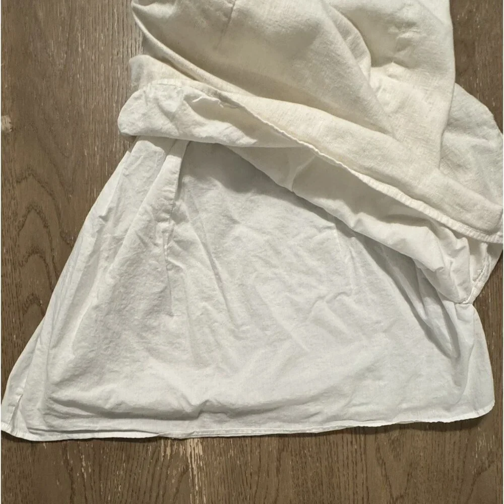 Abercrombie & Fitch Linen Strappy Mini Dress Cream Coastal Graduation L - Picture 9 of 13